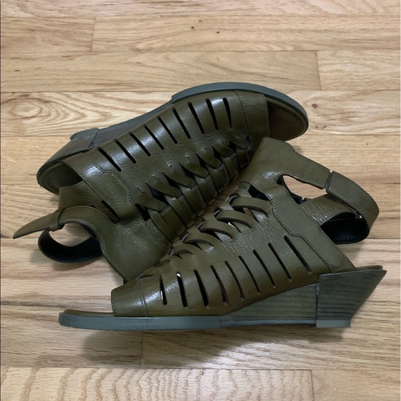 Alexander Wang olive green wedge sandals size 38 - Picture 4 of 7